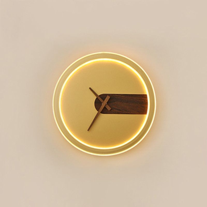 Orologio Nordic Wall Sconce Sconcetto ACRILICO LED LED LEGGIO con decorazione in legno