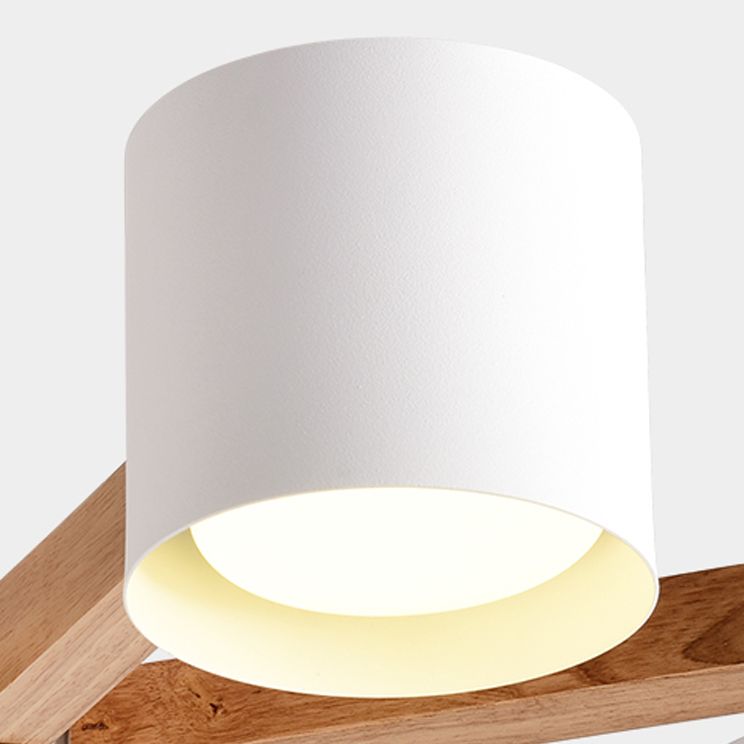 Nordic Modern Style Chandelier Lighting Fixtures Cylinder Wood Chandelier Lights