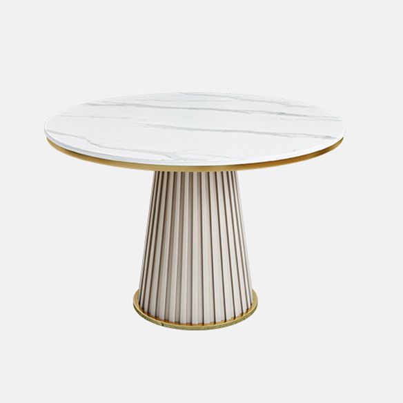 Ensemble de restauration en pierre pénible de style moderne avec ensemble de restaurants en forme ronde avec base de piédestal