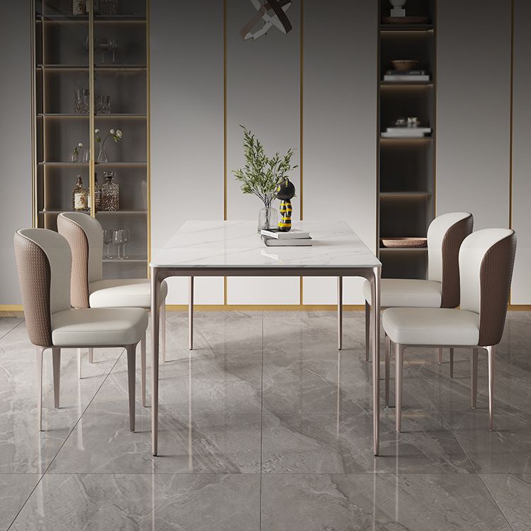 Nordic Sintered Stone Top Dining Set Rectangle 1/4/5/6 Pieces Dining Table with Chairs