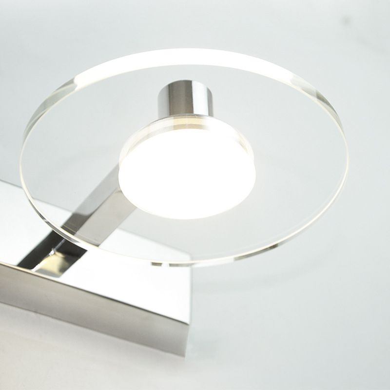 Translucent Crystal Vanity Light Sconce 1 Light Circle Vanity Vanity Lamp for Bathroom