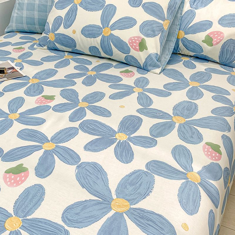 Cotton Bed Sheet Patterned Breathable Fade Resistant Soft Bed Sheet Set