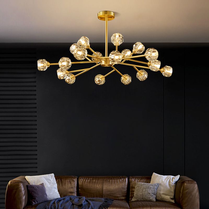 12-Light Metal Sputnik Chandelier,Black And Gold Available