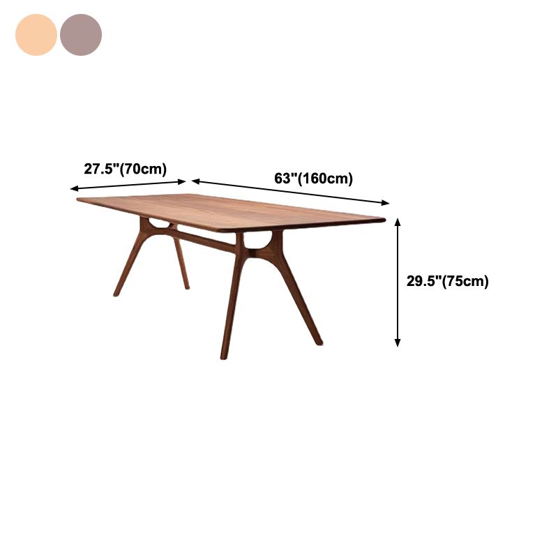Industrial Solid Wood Dining Table Rectangle Kitchen Table with 4 Legs