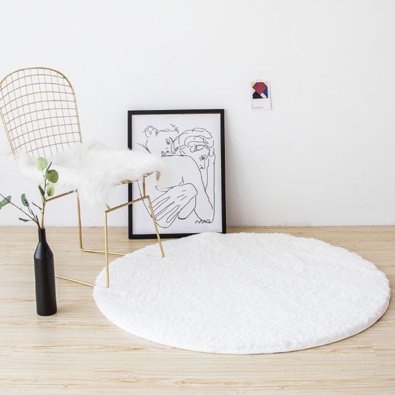 Weißer Wohnzimmer Tee Rug Plüsch fester Farbbereich Teppich Easy Care Area Teppich
