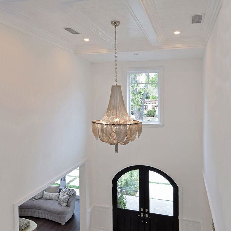 Postmodern Chandelier Light Basket Shape Ceiling Hung Fixtures for Hotel Lobby