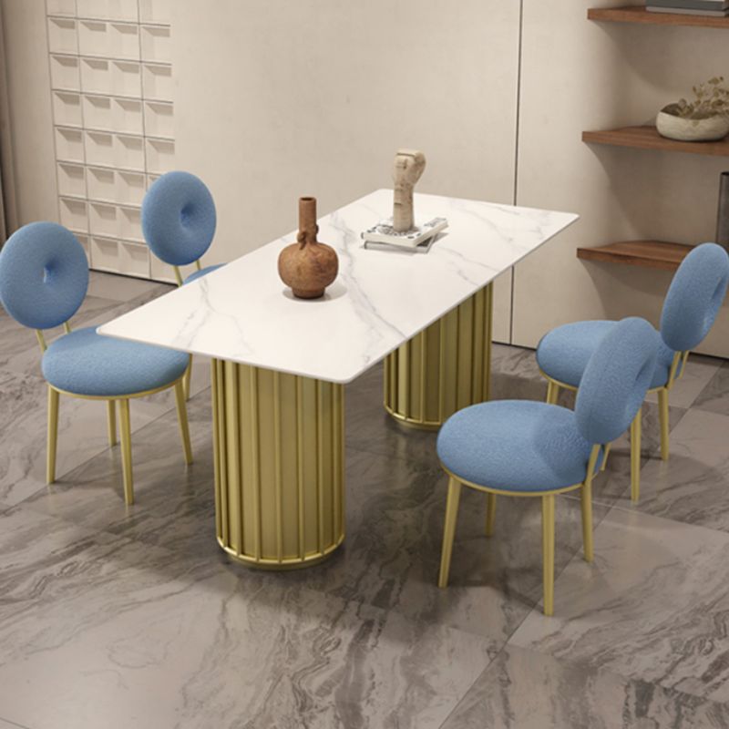 Glam Stone Furniture 1/5 Pcs Standard Height Dining Room Furniture Set for Home