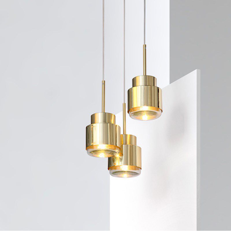 Geometrisch gevormd plafondlicht Postmodern metallic 1 hoofd Goudhangend hanglampje