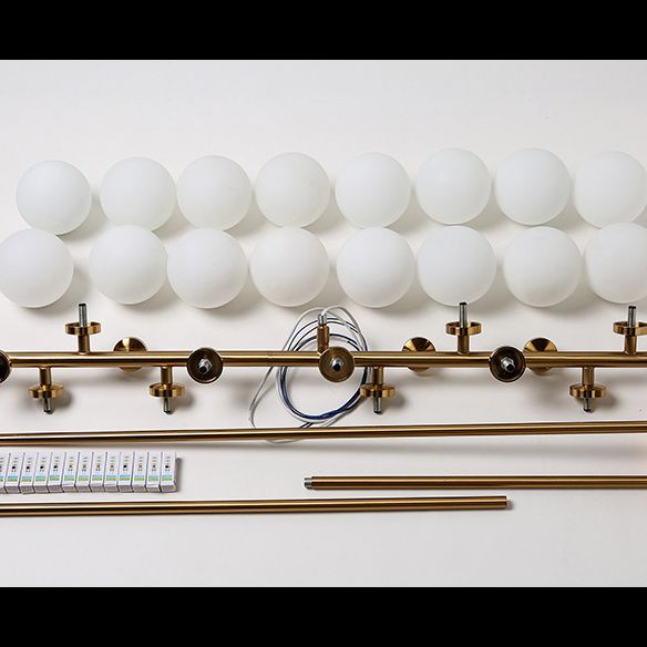 Opal Glass Bubbles Island Lighting Minimalistic Gold Suspension Lamp for Dining Room