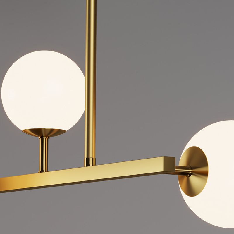 Moderne geometrie Island Lichtarmaturen Multi-hoofd restaurant Hanglamp met glazen schaduw