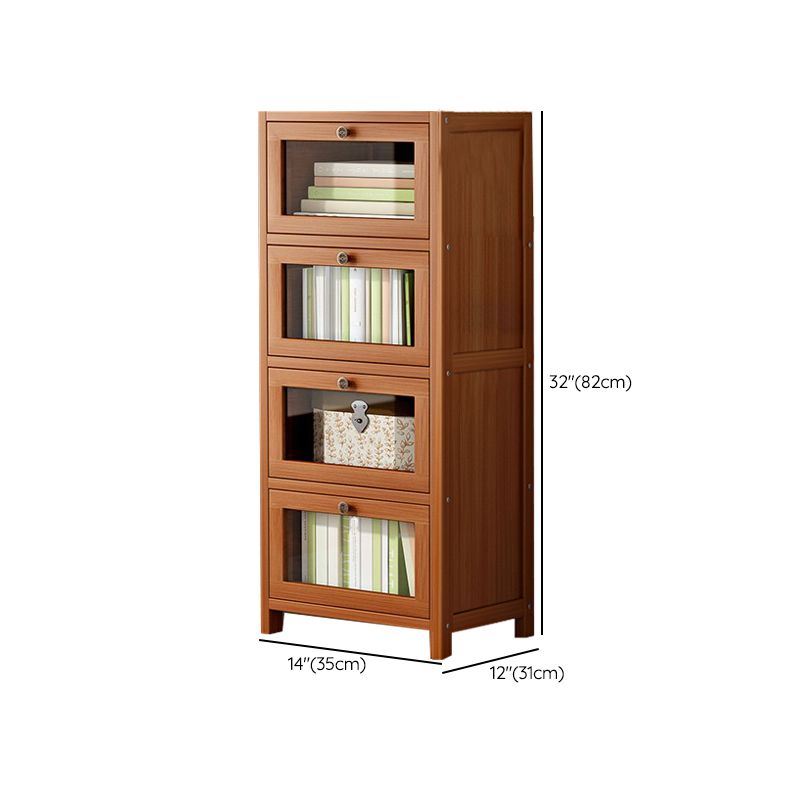 Modern Brown Accent Cabinet with Acrylic Doors Rectangle Cabinet