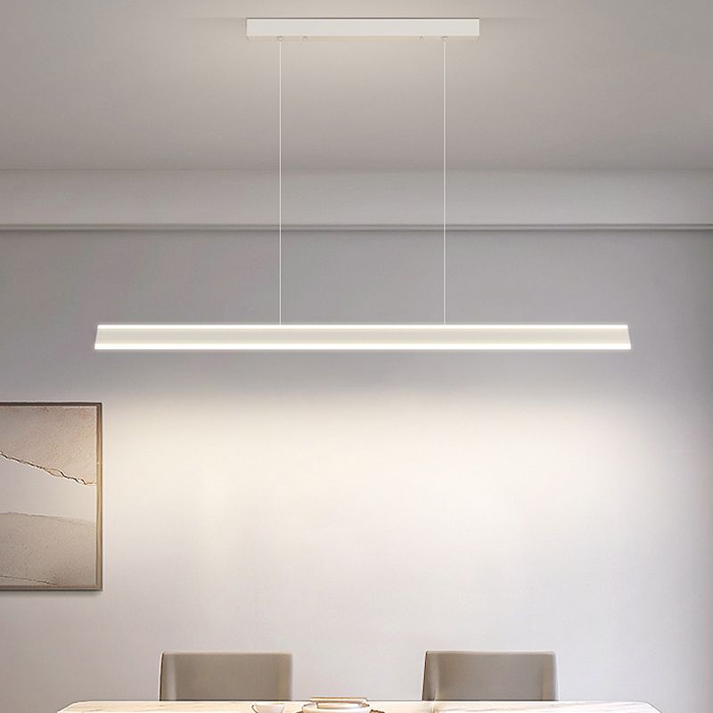 LED Modern Metal Pendant Lamp Linear Shape Island Light with Acrylic Shade for Living Room