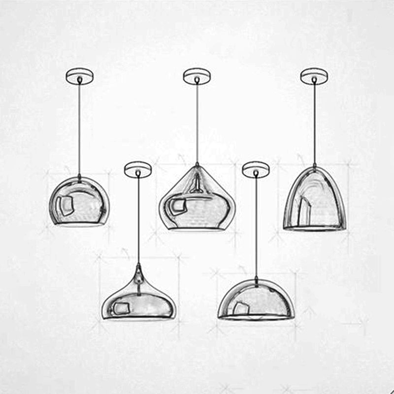 Simplicité ombragée plafonnier Light Metal Dinning Room Down Lighting Pendentif en or rose