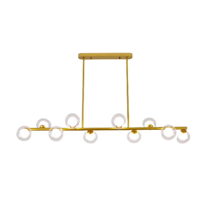 Contemporary 6/8/10-Light Black/Golden Kitchen Island Lighting LED Island Pendant Lighting