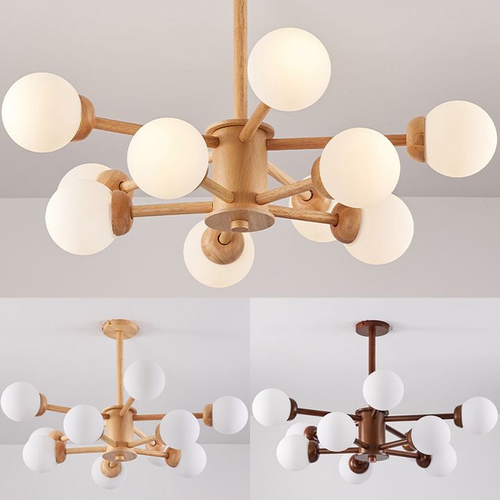 Globe Chandelier Light Fixtures Modern Multi-Head Hanging Pendant Lamps with Glass Shade