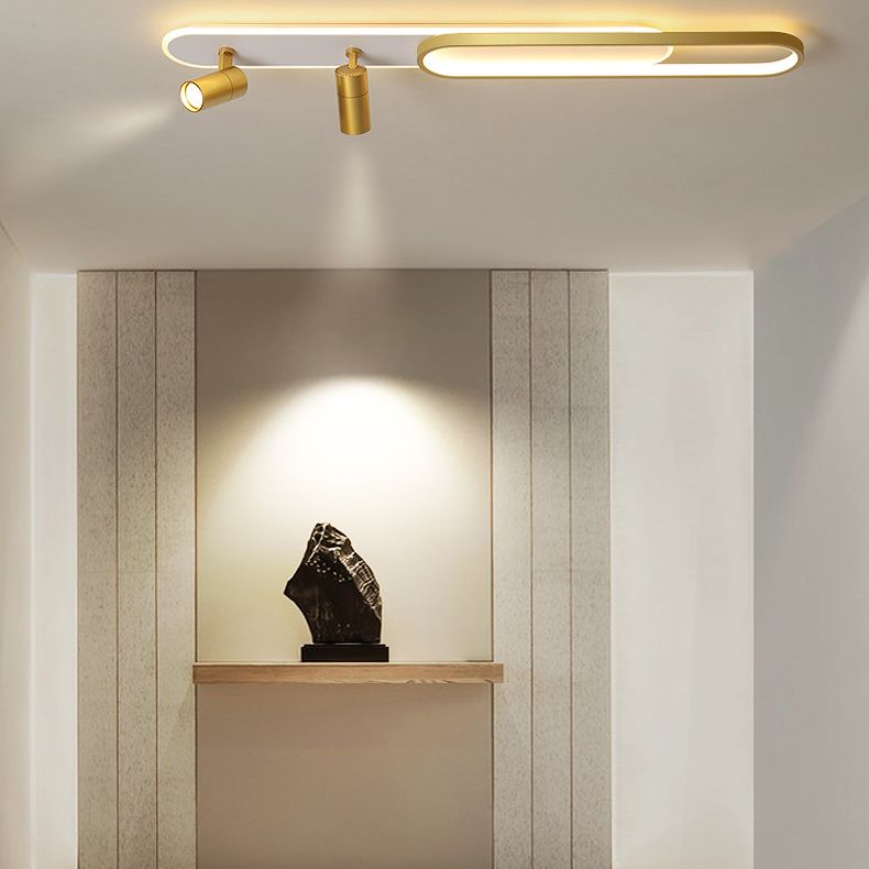 Acrilic Oval LED SEMI FLUST MAUT IN MODERNO LIGUATO DI METALE METALE CONCIDO PER CORRIDORE