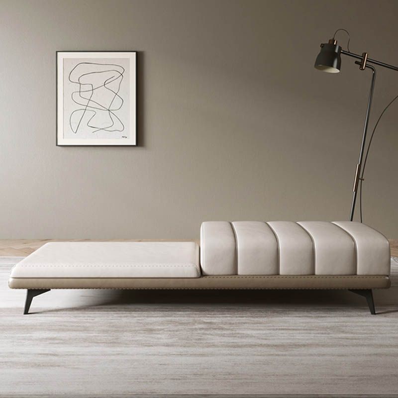 Modern Entryway Bench Rectangle Seating Bench with Upholstered and Metal Base