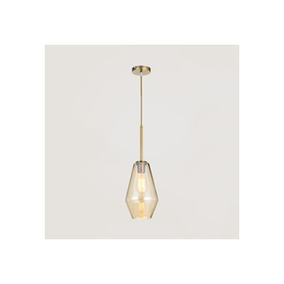 Triangle en verre transparent / ambre / urne / diamant pendentif lampad