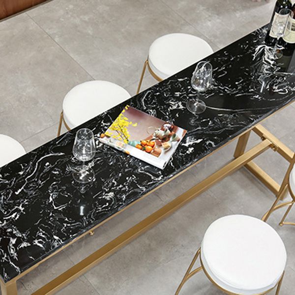 Glam Pub Table Solid Wood Bar Height Rectangle Bar Table for Breakroom