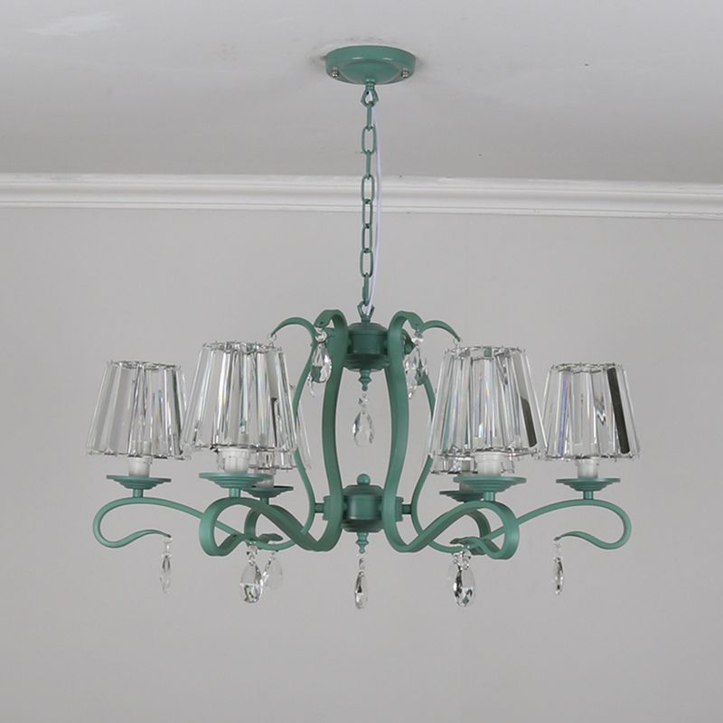 Lampadario in metallo in stile moderno lampadario appeso al lampada a soffitto verde affusolato