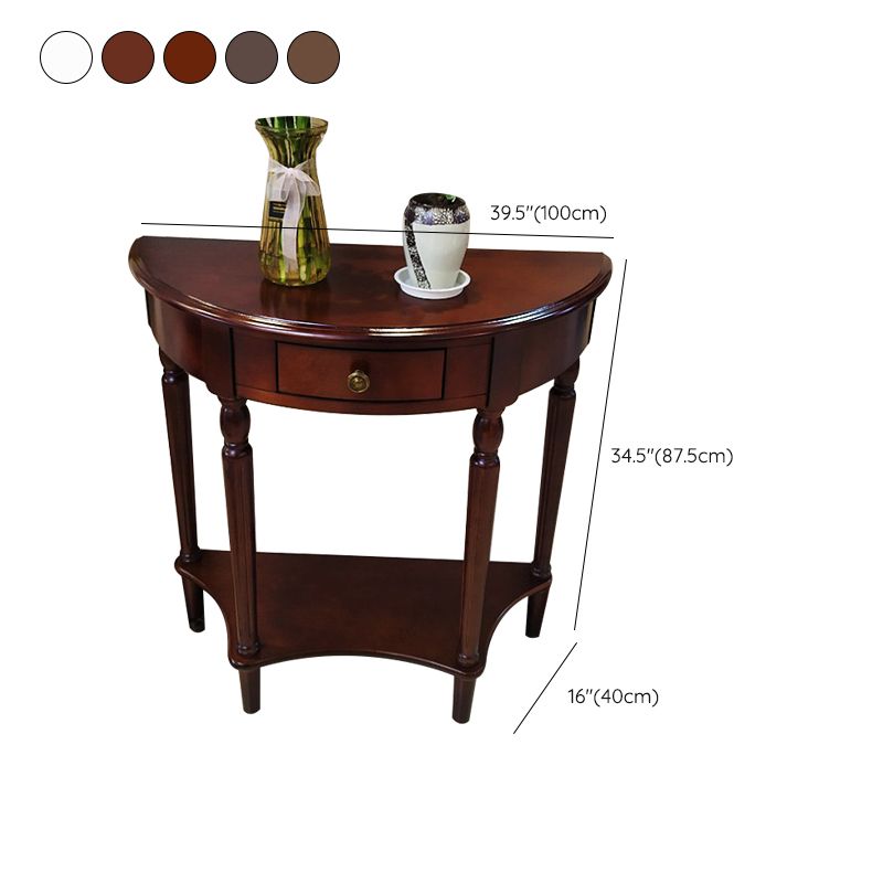 Victorian Wood Console Table Half Moon Console Sofa Table for Hall