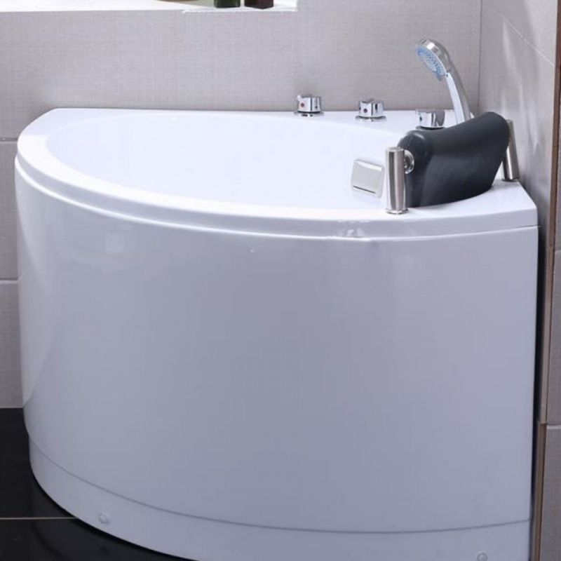 Modern 25.59-inch Tall Acrylic Tub Soak Corner White Bathtub
