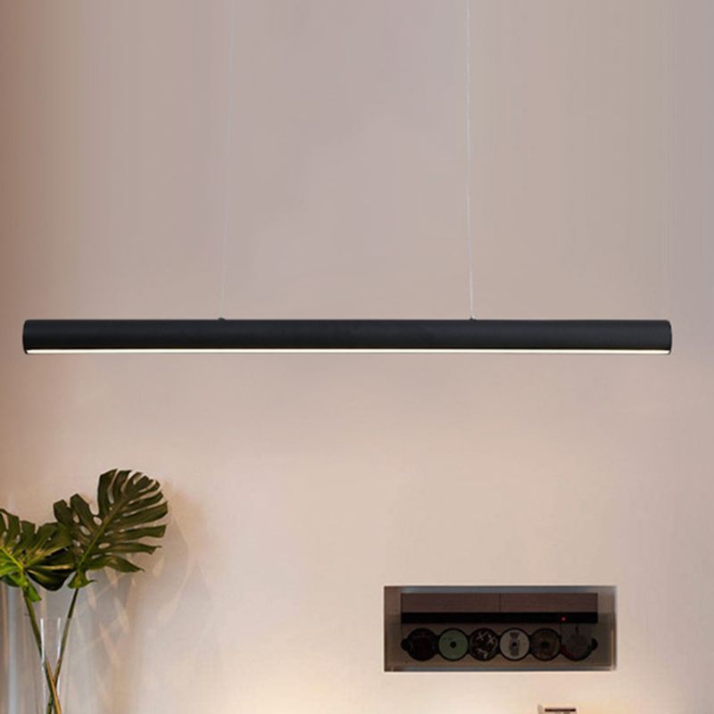 Lampadario a pendente lineare in metallo LED moderno LED 39 "/47" kit lampada a sospensione nera in luce bianca/calda/naturale