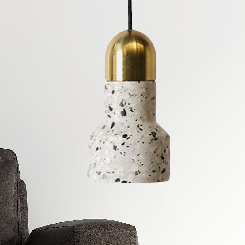 Illuminazione a sospensione a campana in cemento in stile nordico 1 luce nero/bianco/rosa lampada a soffitto appesa