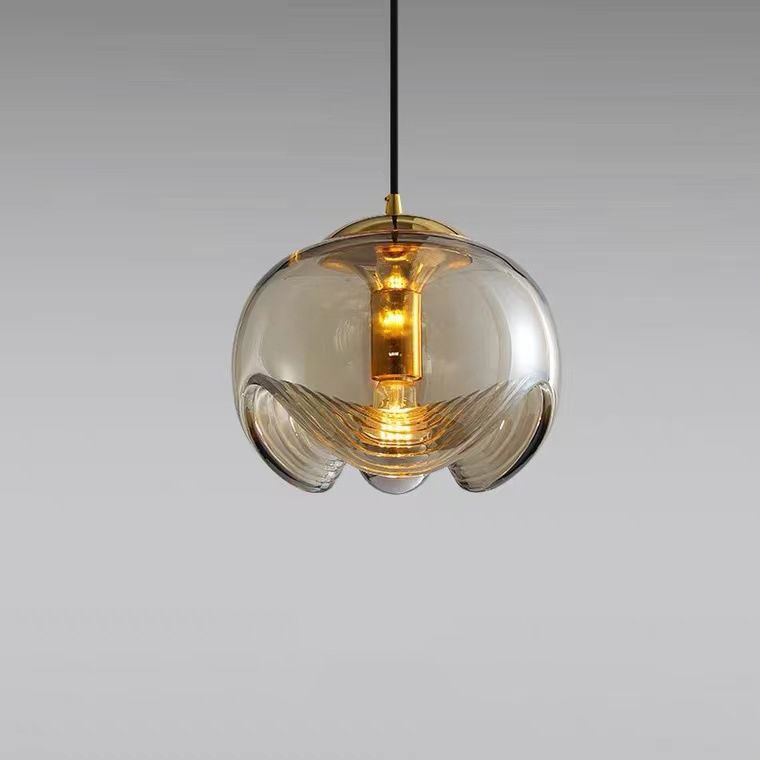 Spherical Shape Hanging Light Modern Style Glass Multi Light Hanging Lamp for Living Room