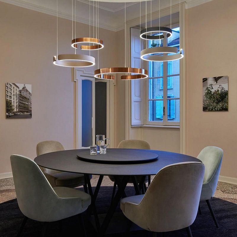 Linear Pendant Lighting Fixture Modern Style LED Hanging Chandelier for Sitting Room