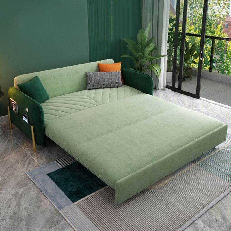 Glam Style Sofa Bed Square Arm Sleeper Sofa,31.49" Wide with Storage