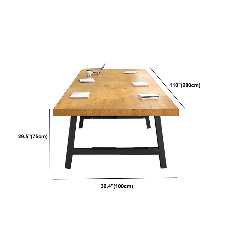 Rectangular Solid Wood Writing Desk Industrial Meeting Desk for Office