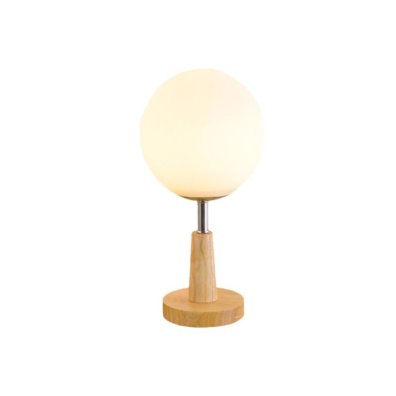 Globe/Zylinder/quadratische Nachttischlicht modernistisch gefrostetes Glas 1 helle Holz Nachtlampe für Bett