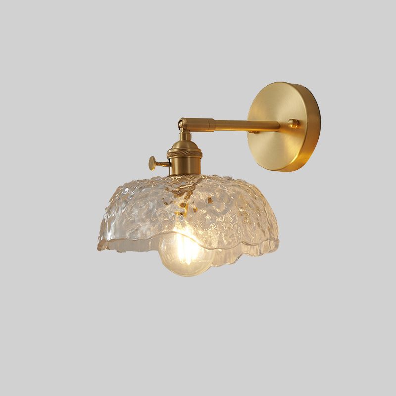 Modern Creative 1-Light Wall Light Geometric Glass Wall Lamp in Gold