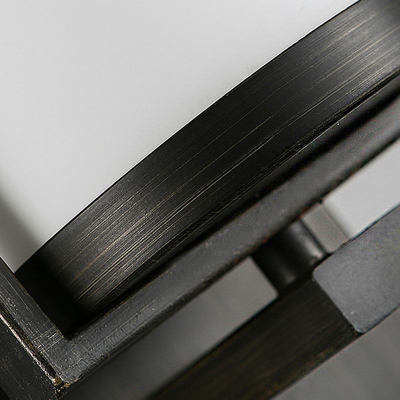 Opal Verre noir Black Murn Cylinder 1-Light Modern Wall Mount Mount Lightture avec plaque arrière carrée pour le porche