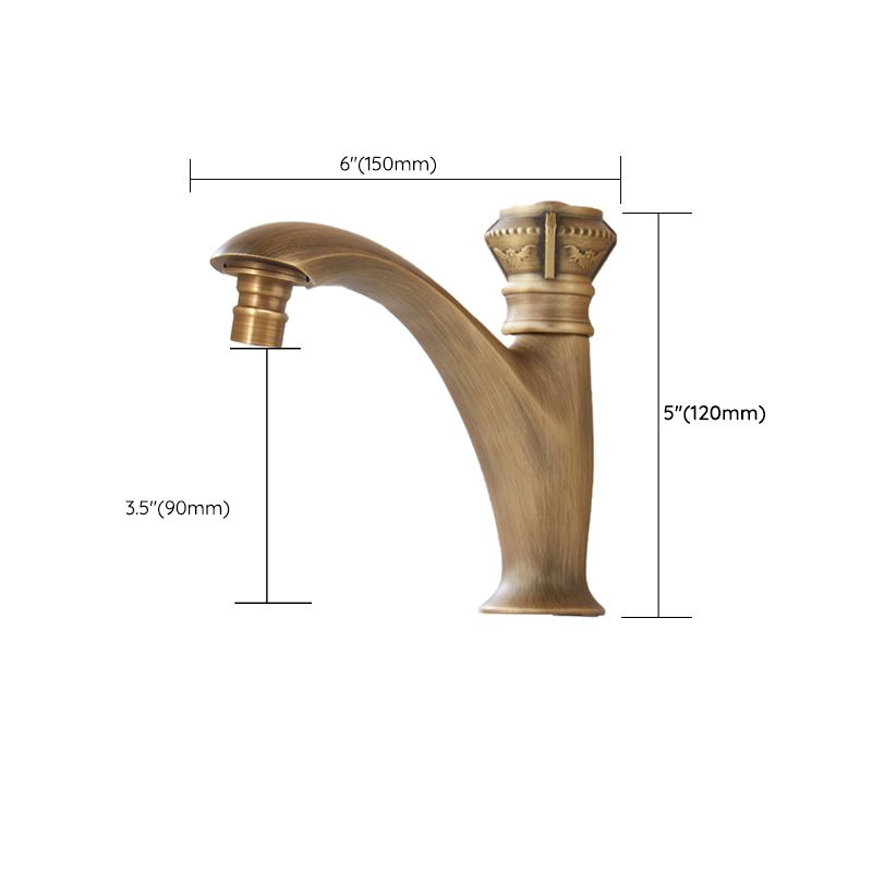 Brass Farmhouse Basin Lavatory Faucet Single Hole Faucet Knob Handle Bathroom Faucet