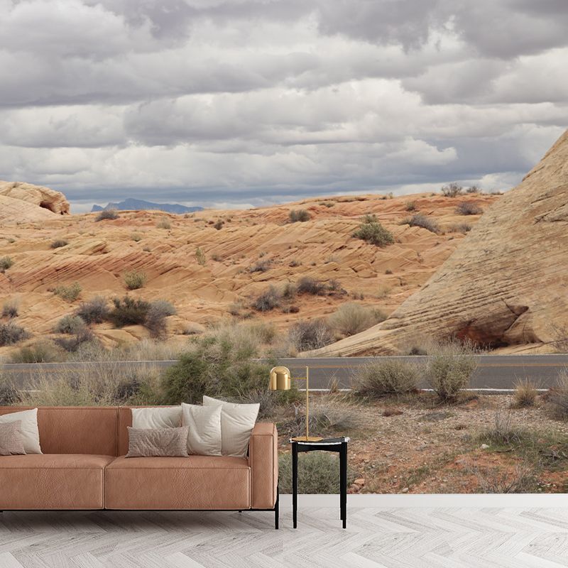Desert Mural Wallpaper Photography Style for Guest Room Decor, Personalized Size Available