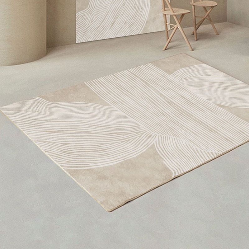 Simplicity Lines Print Rug Polyester Area Carpet Non-Slip Backing Carpet for Living Room
