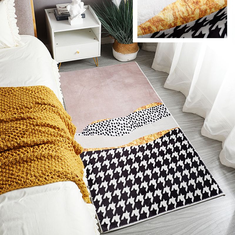 Contemporary Simple Bedroom Rug Irregular Color Block Carpet Creative Polyester Area Rug for Bedroom