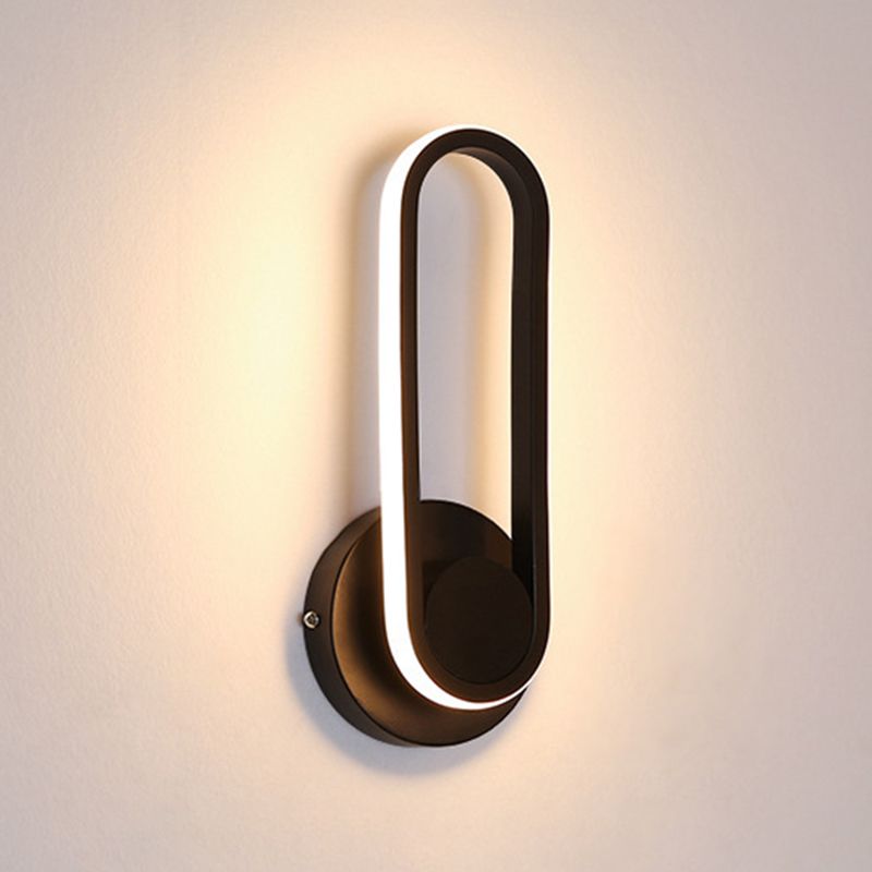 Contemporary Simple Wall Sconce Led Oval Wall Mounted Light Fixture for Bedside