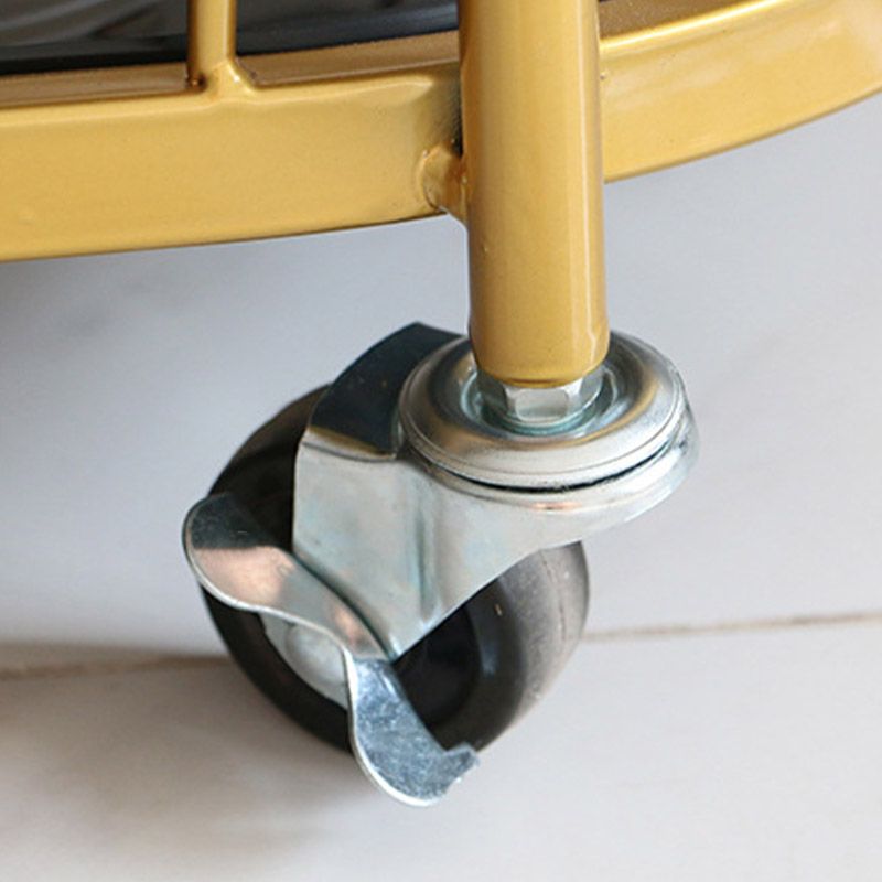 Modern Rolling Kitchen Trolley Glass Open Storage Prep Table