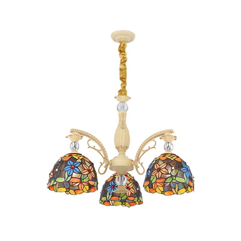 Éclairage de lustre floral méditerranéen 6/9/11 LUMILES TOZÉE MOTEUR PRENDANT LUMIN