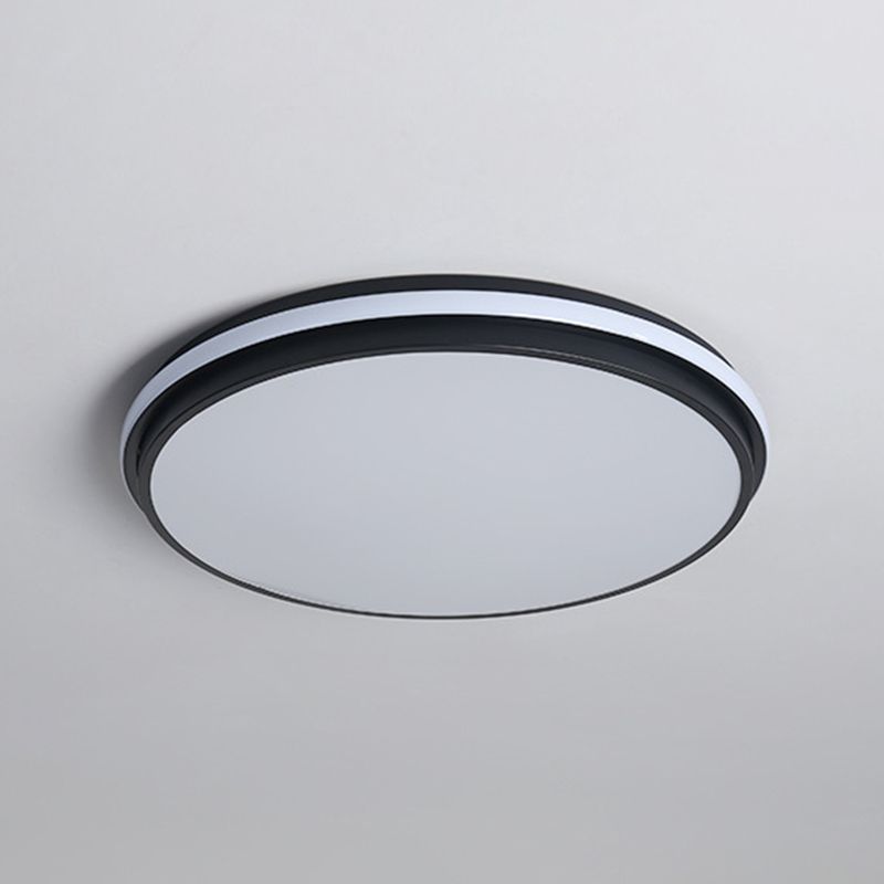 Black Geometrical Flush Ceiling Light Fixture Modern Style 1-Light Metal Flush Light