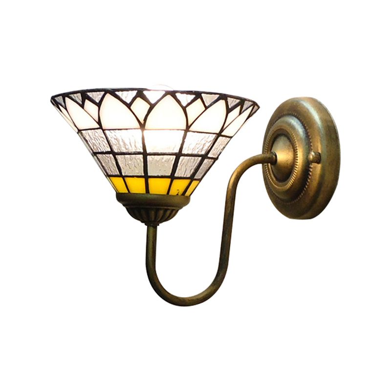 1 Head Wall Light Fixture Baroque Lotus Clear Dimple Glass Sconce Light for Hallway