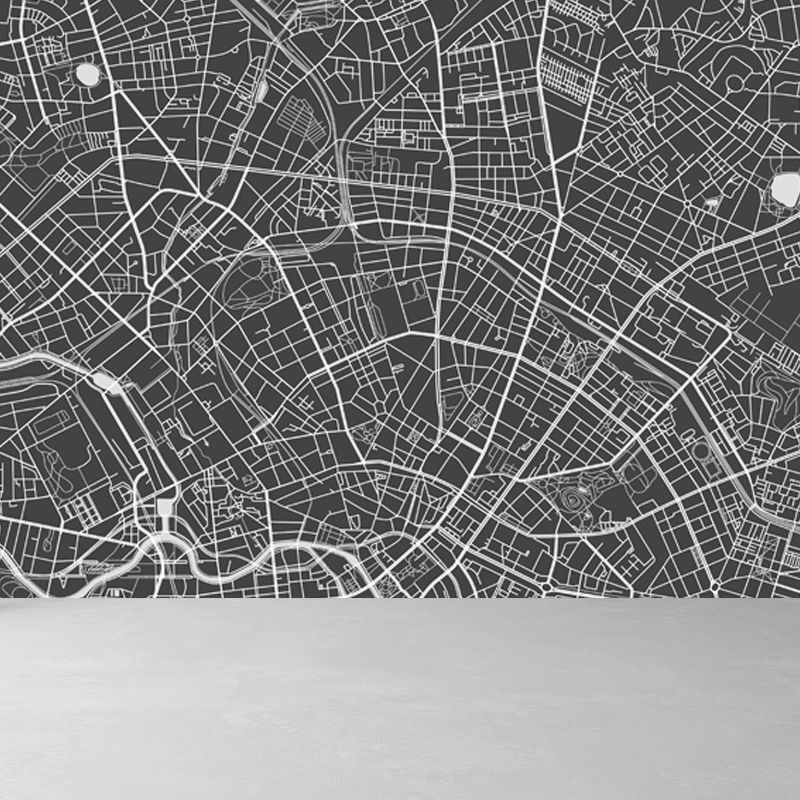 District Map Print Mural Decal Contemporary Washable Boys Bedroom Wall Decor, Customized