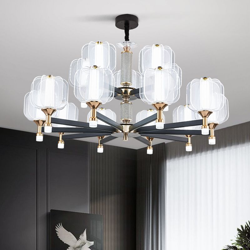 Contemporary Metal Hanging Light Fixtures Sputnik Chandelier for Living Room