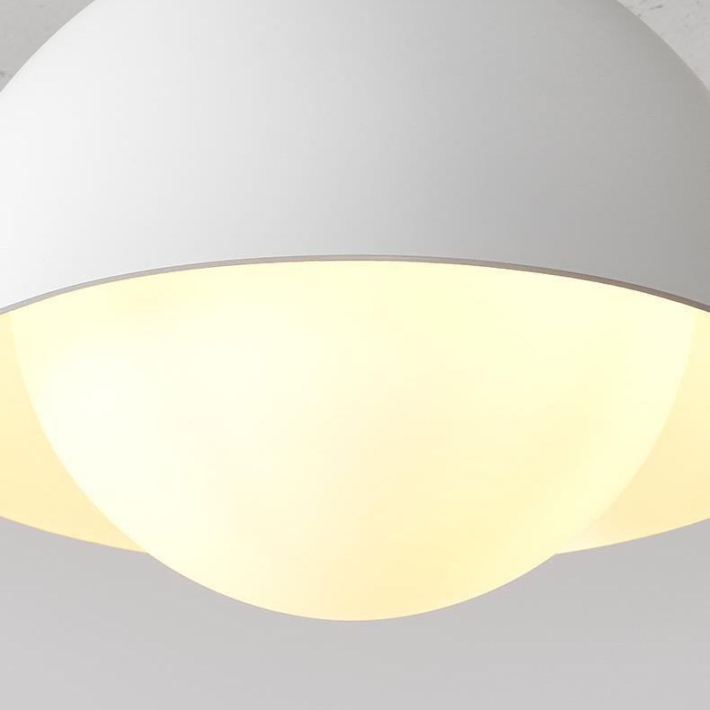 Dome Shape Flush Mount Modern Style Metal 1 Light Flush Ceiling Light in White/black