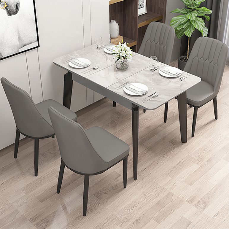 Inicio Sillón escandinavo Silla de comedor tapizada con respaldo Parsons de metal
