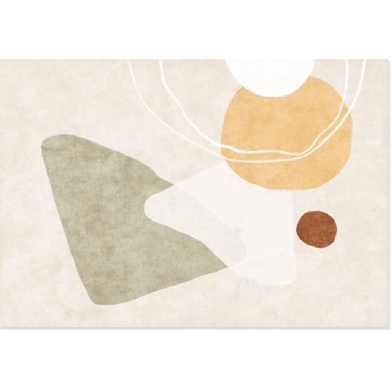 Simplicité Bloc de couleur irrégulière Tone blanc Tone Polyester Area Tapis Easy Care Rapier pour le salon