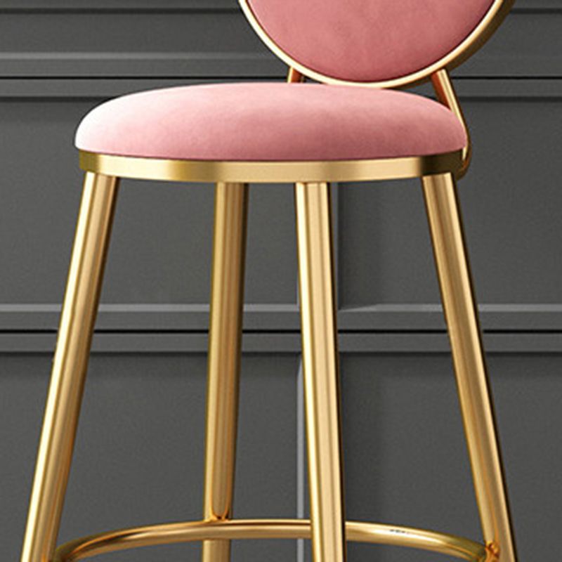 Nordic Style Bar-stool Round Counter Bar Stool with Metal Legs